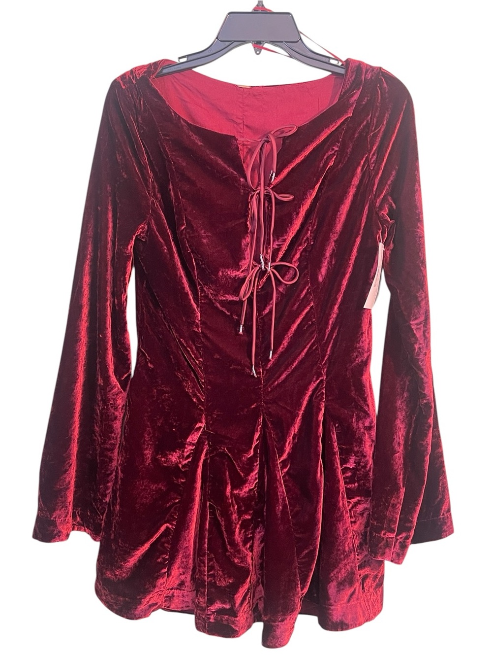 NWT- Free People Linney velvet mini dress. Size small? See measurements below. - Picture 3 of 12